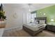 Bedroom with a queen bed and stylish decor, TV at 4428 Kaipo Rd, Davenport, FL 33897