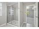 Bathroom with shower and neutral tile flooring at 3207 Stratton Cir, Kissimmee, FL 34744