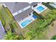 Aerial view of house with pool and landscaped yard at 7457 Marker Ave, Kissimmee, FL 34747