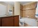 Clean bathroom with tub and shower combination at 8345 Bella Tierra Ct # 8345, Davenport, FL 33896