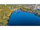 Aerial view of lakefront community with walking pier and gazebo at 510 Cranes Way # 306, Altamonte Springs, FL 32701