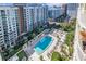 Aerial view of resort-style pool and surrounding amenities at 100 S Eola Dr # 1411, Orlando, FL 32801