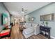 Open concept living room with a view of the kitchen and backyard at 2920 Oak Park Way # Apt A, Orlando, FL 32822