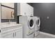 Laundry room with white cabinets, washer, and dryer at 1623 Green Orchard St, St Cloud, FL 34771