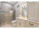 Spa-like bathroom with walk-in shower and updated vanity at 3738 Chaplain Rd, Saint Cloud, FL 34772