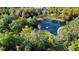 Aerial view of park with pond and lush greenery at 300 Spring Run Cir, Longwood, FL 32779