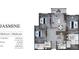 3-bedroom, 2-bathroom floor plan with detailed dimensions at 14501 Grove Resort Ave # 2716, Winter Garden, FL 34787