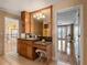 Bathroom with granite countertop and built-in vanity at 502 W Lester Rd, Apopka, FL 32712