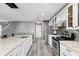 Open concept kitchen with white cabinets and granite countertops at 15321 Beamleigh Rd, Winter Garden, FL 34787