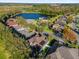 Aerial view of a beautiful neighborhood with a lake at 1813 Sugar Cove Ct, Ocoee, FL 34761