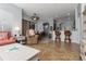 Open kitchen with breakfast bar and view to the living area at 27000 Nature View St, Leesburg, FL 34748