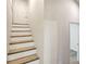 Modern staircase with white risers and wood treads at 2827 Euston Rd, Winter Park, FL 32789