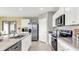 Kitchen with stainless steel appliances and white cabinets at 3134 Tobago Dr, Haines City, FL 33844