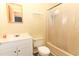 Clean bathroom with a shower/tub combo and white vanity at 165 Moss Dr, Debary, FL 32713