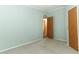 Simple bedroom with light green walls and two doors at 165 Moss Dr, Debary, FL 32713