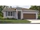 One-story home with gray exterior, brown garage door, and landscaped lawn at 3571 Dahlia Dr, Lake Hamilton, FL 33851