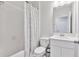 Clean bathroom with shower/tub combo and vanity at 4701 New Orleans Cv, Oviedo, FL 32765