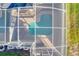 Aerial view of a refreshing pool and spa, screened-in for ultimate relaxation at 1264 Challenge Dr, Davenport, FL 33896