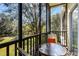 Screened balcony with outdoor seating and a view of trees at 411 Lucaya Loop # 411, Davenport, FL 33897