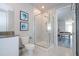Clean bathroom with a glass shower and modern vanity at 7740 Sandy Ridge Dr # 9-236, Kissimmee, FL 34747