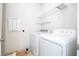 Laundry room with washer, dryer, and overhead shelving at 1541 Goblet Cove St, Kissimmee, FL 34746