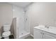 Clean bathroom with a shower and white vanity at 3743 Red Oak Ct, Lake Wales, FL 33898