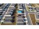 Aerial view highlighting a house in a well-maintained neighborhood at 4815 Rigging St, Haines City, FL 33844