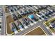 Aerial view showcasing a house with a pool in a residential community at 4815 Rigging St, Haines City, FL 33844