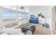 Relaxing screened porch with lake view and comfy seating at 3420 Lake Harney Cir, Geneva, FL 32732