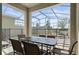 Screened patio with table and chairs overlooking the pool at 820 Pebble Beach Dr, Davenport, FL 33896