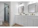 Modern bathroom with a double vanity, a large walk-in shower, and updated fixtures at 175 Golf Club Dr # 175, Longwood, FL 32779