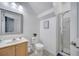 Clean bathroom with shower, toilet and vanity at 7606 Acklins Rd, Kissimmee, FL 34747
