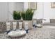 Granite countertop with toiletries and a plant at 8891 Geneve Ct, Kissimmee, FL 34747