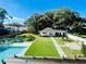 Elevated view of the backyard, pool, and guest house at 2161 Sharon Rd, Winter Park, FL 32789