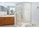 Bathroom with shower, tub and single sink vanity at 425 Tree Shore Dr, Orlando, FL 32825