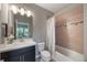 Updated bathroom with tub/shower combo and vanity at 3867 Grassland Loop, Lake Mary, FL 32746