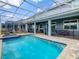 Relax in the screened pool and spa; it's the perfect backyard retreat at 1670 Moon Valley Dr, Davenport, FL 33896
