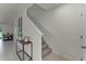 Modern staircase with a simple design and carpeted steps at 3331 Private Oak Dr, Apopka, FL 32703