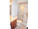 Bathroom with shower and updated vanity at 772 Bear Creek Cir, Winter Springs, FL 32708