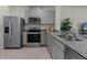 Modern kitchen with gray cabinets and granite countertops at 3313 Private Oak Dr, Apopka, FL 32703