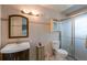 Clean bathroom with a shower, toilet, and vanity at 7022 Talbot Dr, Orlando, FL 32819