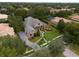 High angle view of the home and surrounding neighborhood with tree-lined streets at 25510 High Hampton Cir, Sorrento, FL 32776