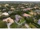 Stunning aerial view of a luxury home nestled in a prestigious gated community at 25510 High Hampton Cir, Sorrento, FL 32776