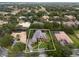 Aerial view of a home with a large yard, surrounded by other homes in a neighborhood at 25510 High Hampton Cir, Sorrento, FL 32776
