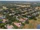High angle shot of a neighborhood showing several homes surrounded by green trees and open land at 25510 High Hampton Cir, Sorrento, FL 32776