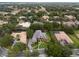 Aerial overview of the house, neighborhood, and surrounding lush landscaping at 25510 High Hampton Cir, Sorrento, FL 32776