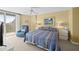 Main bedroom with king bed and balcony access at 4575 S Atlantic Ave # 6209, Ponce Inlet, FL 32127