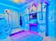 Whimsical Frozen-themed bedroom with a bunk bed, play area, and custom murals at 6234 Sand Skipper Rd, Orlando, FL 32821