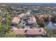 Aerial view of townhouses community near a lake at 1300 Gilford Point Ln # 1300, Davenport, FL 33896