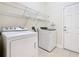 Convenient laundry room with washer, dryer, and shelving at 1300 Gilford Point Ln # 1300, Davenport, FL 33896